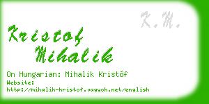 kristof mihalik business card